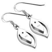 Abalone Drop Silver Earrings, e347h